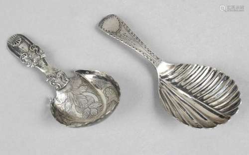 A George III silver caddy spoon,