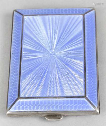 A 1920's silver and enamel matchbook or matches case,