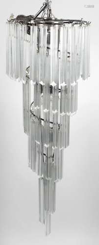 A modern Morano glass prism chandelier,