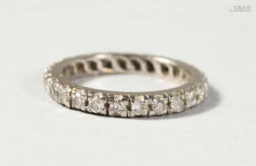 AN 18CT WHITE GOLD AND DIAMOND ETERNITY RING.