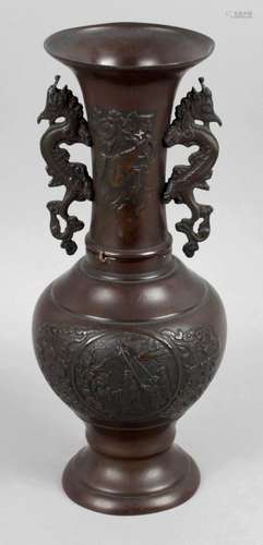 An oriental bronze vase,