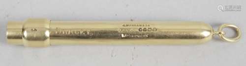 An Edwardian S Mordan & Co 18ct gold retractable pencil,