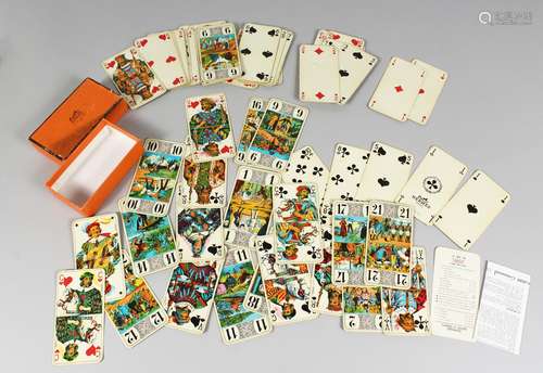 A PACK OF LONG HERMES PLAYING CARDS, in an original Hermes box.