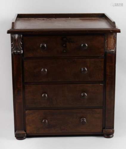 A Victorian mahogany miniature chest of drawers,