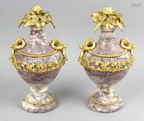 A pair of 19th century marble vases,