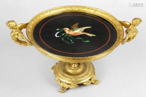 A 19th century Pietra dura tazza,