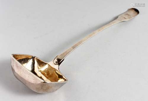 A DUTCH SILVER SOUP LADLE.