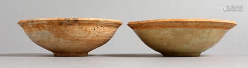 TWO CHINESE GLAZED TERRACOTTA BOWLS.