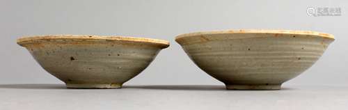 TWO CHINESE GLAZED TERRACOTTA BOWLS.