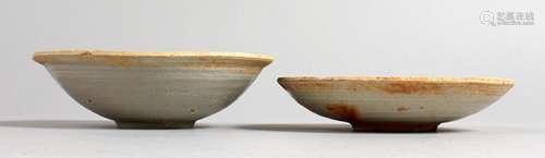 TWO CHINESE GLAZED TERRACOTTA BOWLS.