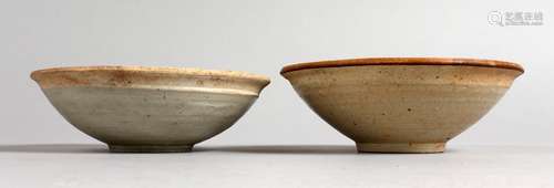 TWO CHINESE GLAZED TERRACOTTA BOWLS.