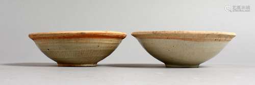 TWO CHINESE GLAZED TERRACOTTA BOWLS.