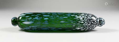 A NAILSEA GLASS ROLLING PIN. 12ins long.