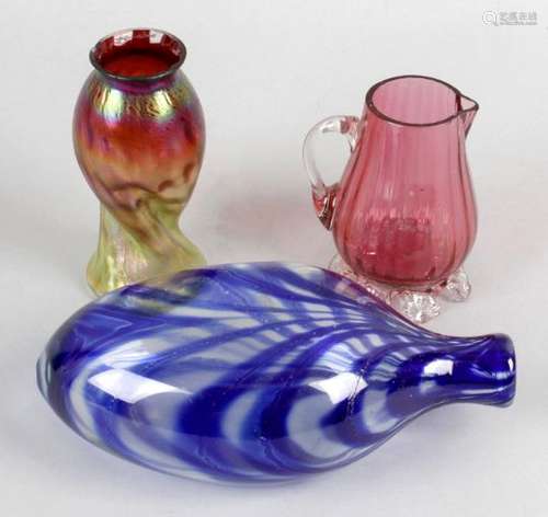 A mixed selection of assorted glass and china wares to include Victorian vaseline glass trinket