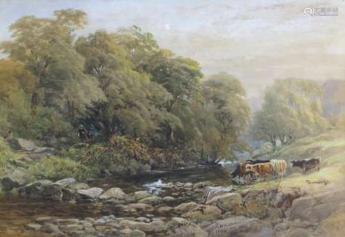 J W Whittaker (1828-1876) a framed and glazed watercolour,