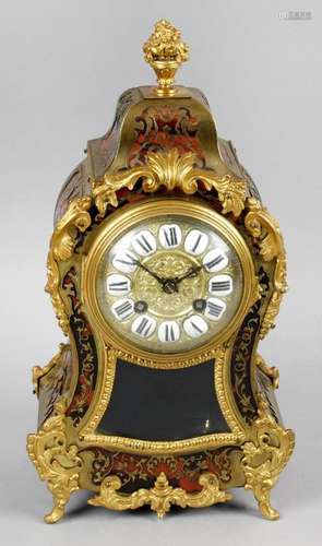 A late 19th century French boulle-work cased mantel clock,