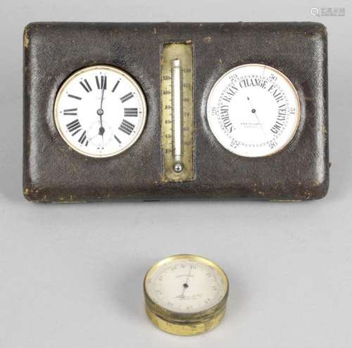 An early 20th century gilt metal cased compensated pocket barometer,