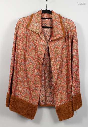 A LADIES PAISLEY STYLE JACKET; together with a purple ground jacket.