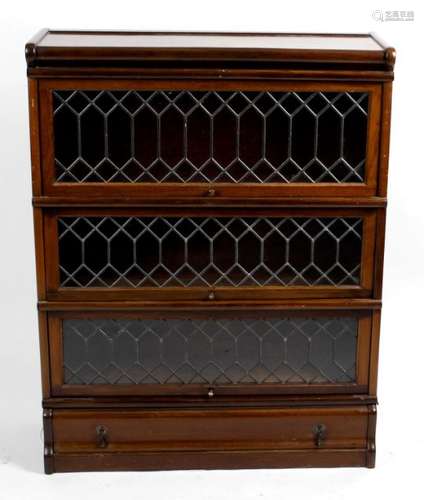 An early 20th century mahogany Globe Wernicke sectional stacking bookcase,