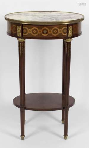 A reproduction mahogany side table,