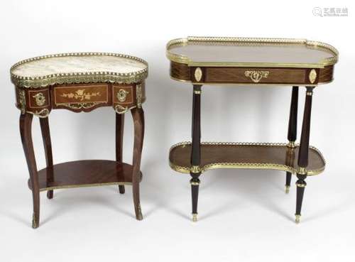 A marquetry inlaid side table,