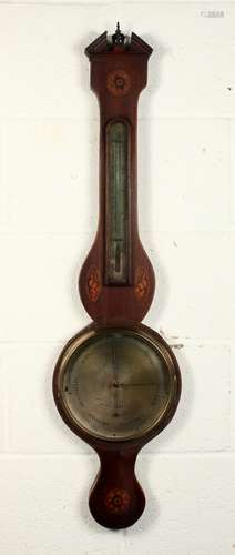 A 19TH CENTURY MAHOGANY CASED WHEEL BAROMETER/THERMOMETER by C. Catani & Dotti, London. 3ft 3ins