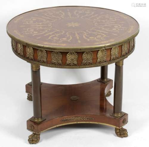 A reproduction marquetry table,