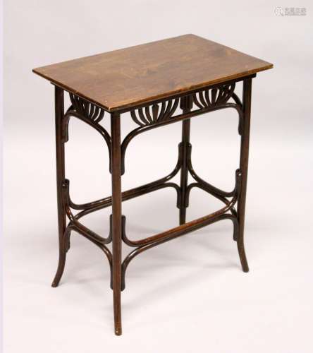 IN THE MANNER OF HOFFMAN, A BENTWOOD RECTANGULAR OCCASIONAL TABLE. 1ft 11ins long x 1ft 2.5ins