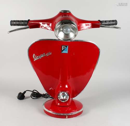 A LARGE VESPA SCOOTER TABLE LAMP. 25ins high.