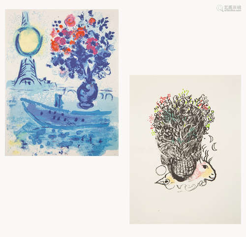 A PAIR OF ORIGINAL LITHOGRAPHS BY MARC CHAGALL (RUSSIAN-FRENCH 1887-1985)