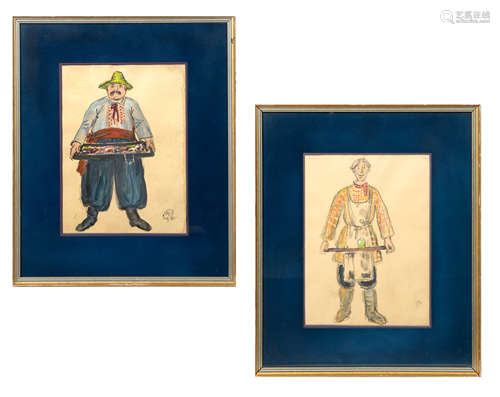 A PAIR OF COSTUME DESIGNS BY MSTISLAV DOBUZHINSKY (RUSSIAN-LITHUANIAN 1875-1957)