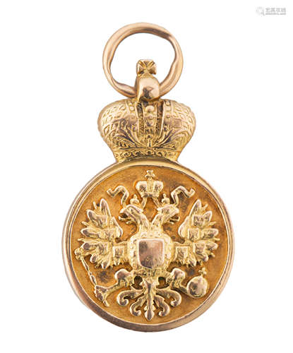 A FABERGE GOLD COMMEMORATIVE JETON, 1883