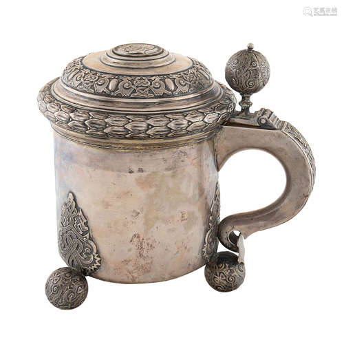 A SWEDISH SILVER TANKARD, C. G. HALLBERG, STOCKHOLM, 1952