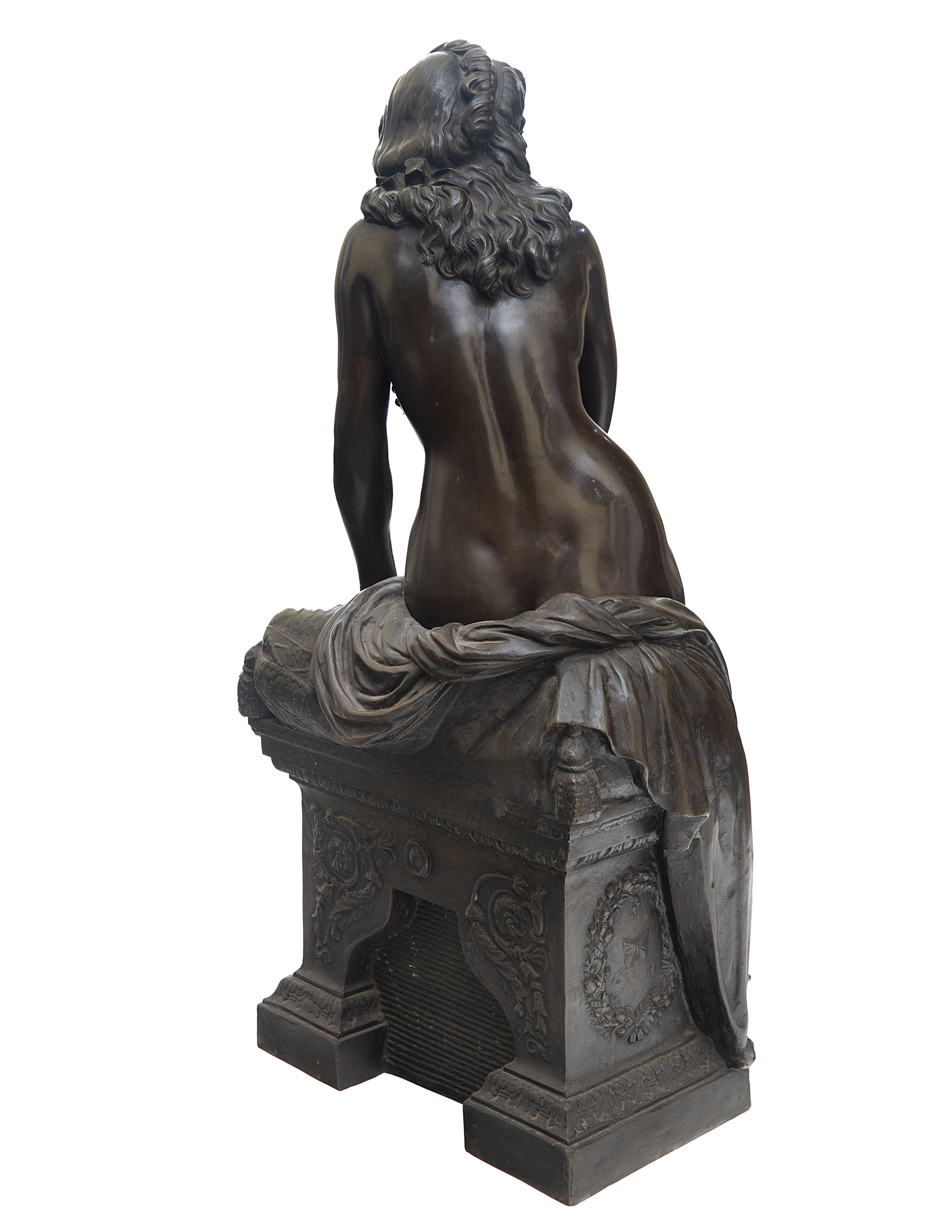 a bronze casting of psyche abandoned, 19th centur