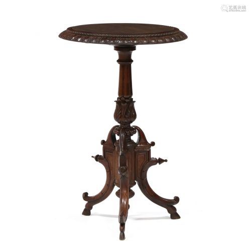Renaissance Revival Carved Walnut Side Table