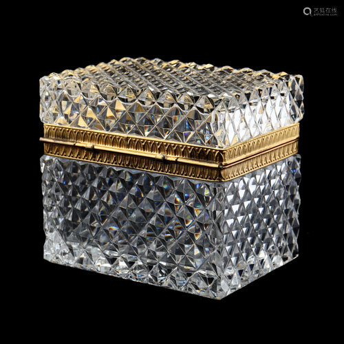 French Ormolu Glass Jewelry Casket