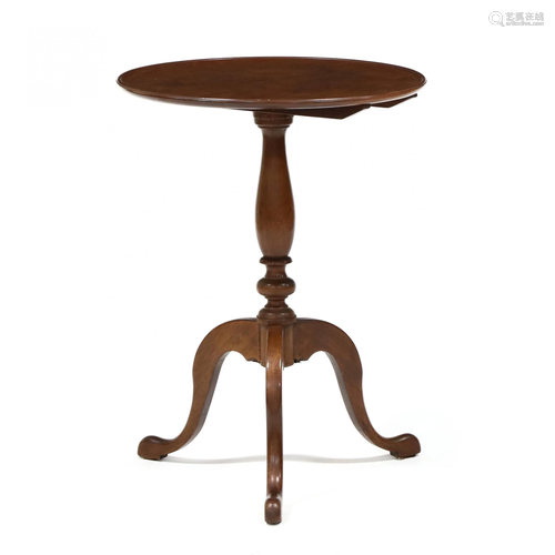 Queen Anne Style Walnut Tilt Top Candlestand