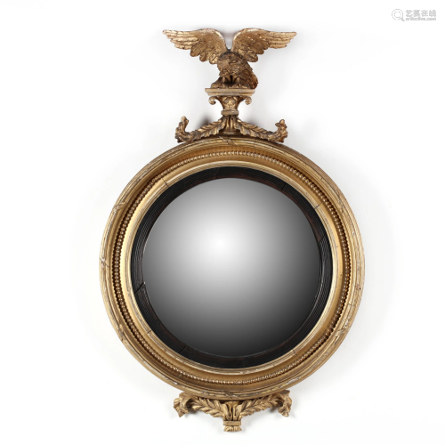 American Classical Carved and Gilt Bullseye Mirror