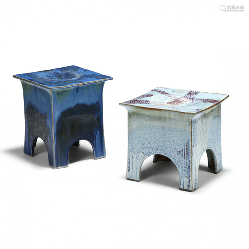 Eric O'Leary (20th Century), Two Pottery Side Tables