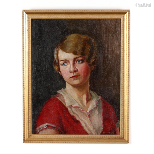 A Portrait of a Woman in Red, circa 1930
