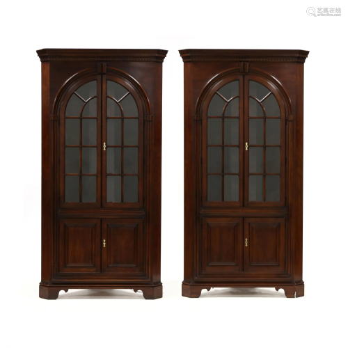 Old Towne, Pair of Chippendale Style Cherry Cor…