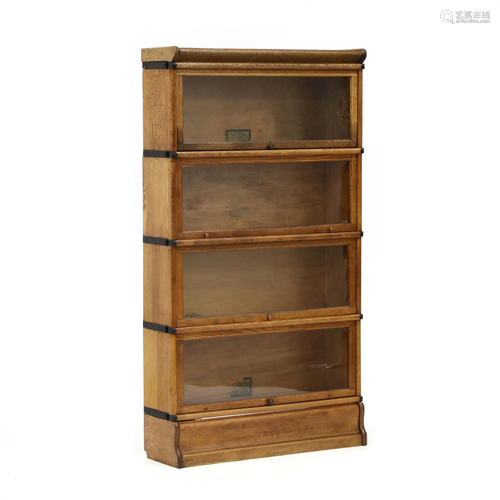 Globe-Wernicke, Oak Four Stack Barrister Bookcase