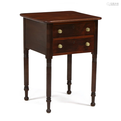 American Sheraton Mahogany Two Drawer Stand