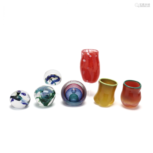 Collection of Seven Contemporary Art Glass Pieces