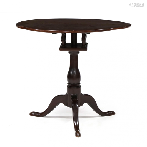 American Queen Anne Mahogany Tilt Top Tea Table