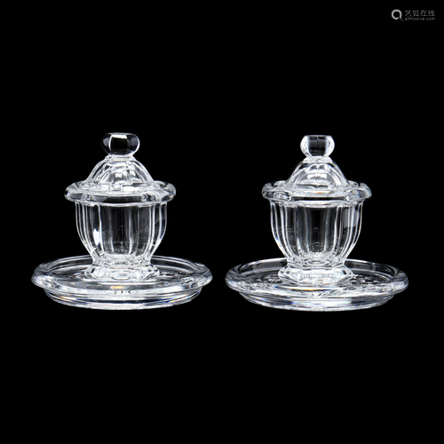 Baccarat, Two Harcourt Mustard Jars and Two Plates