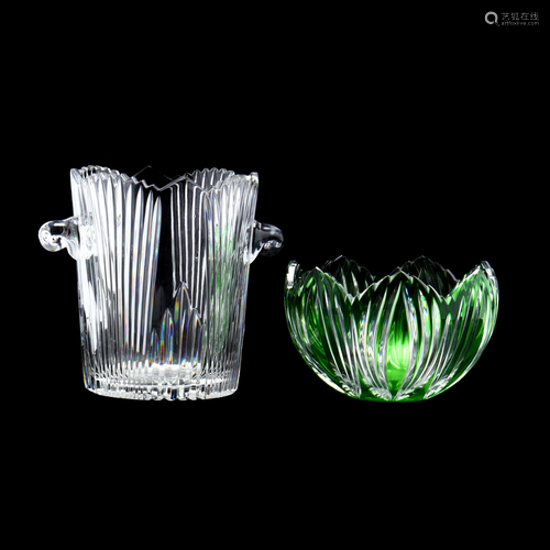 Cut Crystal Ice Bucket and Bowl