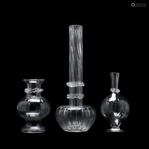 Three Blown Glass Vases