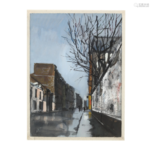Bernard Lamotte (French, 1903-1983), Rainy Street Scene