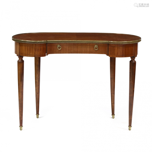 French Kidney Shaped Inlaid Writing Table